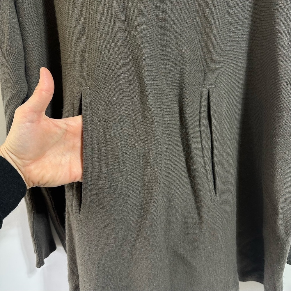 Garnet Hill dark Gray Wool Cashmere Oversized Turtleneck Sweater tunic small - Picture 5 of 9